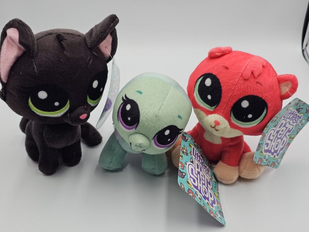 Littlest Pet Shop LPS 6" Plush Toy Factory Set Of 3 NWT